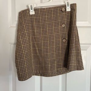 American eagle plaid mini faux-wrap skirt size m
